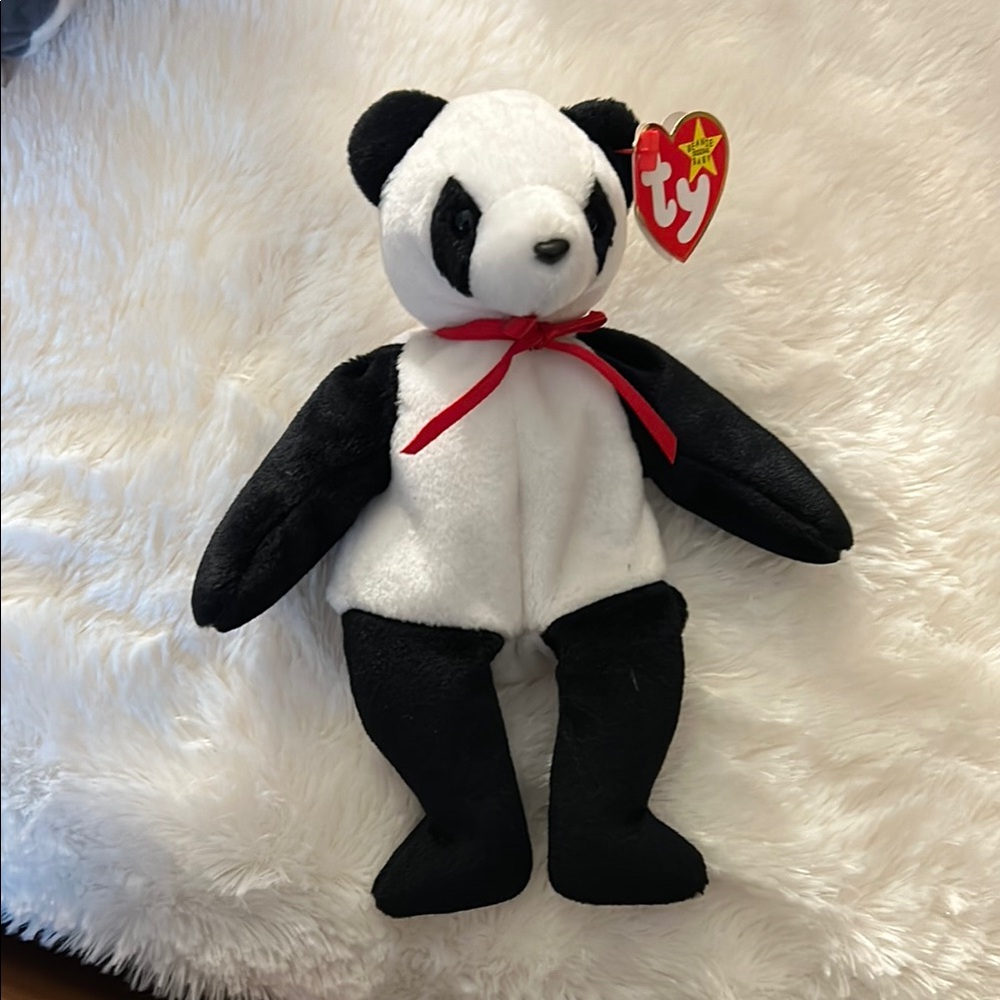Ty Panda Plush Toy - Black and White